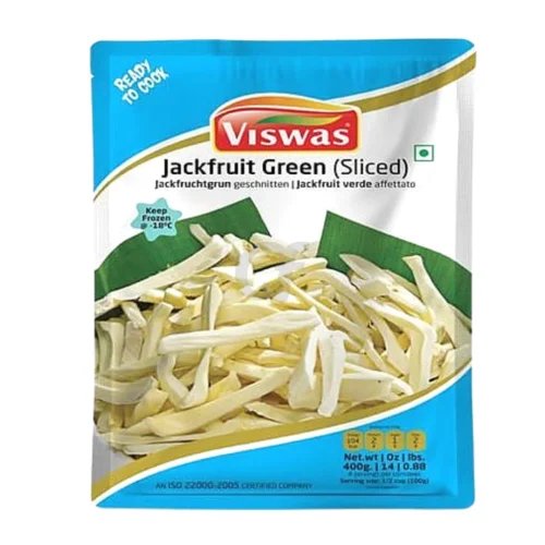 Viswas Jackfruit Green Slice 400g, Buy Frozen Jackfruit Australia, Tender Jackfruit Slices NSW, South Indian Ingredients Sydney, Kerala Cooking Products Australia, Frozen Green Jackfruit Online NSW, Viswas Frozen Foods Australia, Vegan Jackfruit Curry Ingredient, Buy Indian Frozen Vegetables NSW, Healthy South Indian Cooking Australia